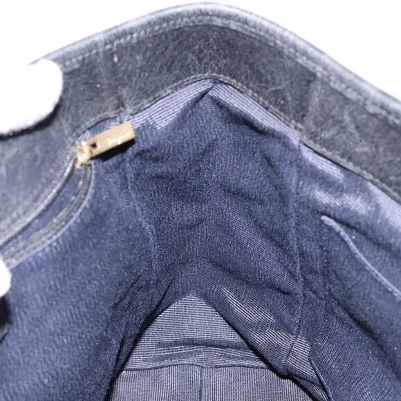 Salvatore Ferragamo Gancini Tote Bag Canvas Blue Gold Auth 139532 - Picture 11 of 16